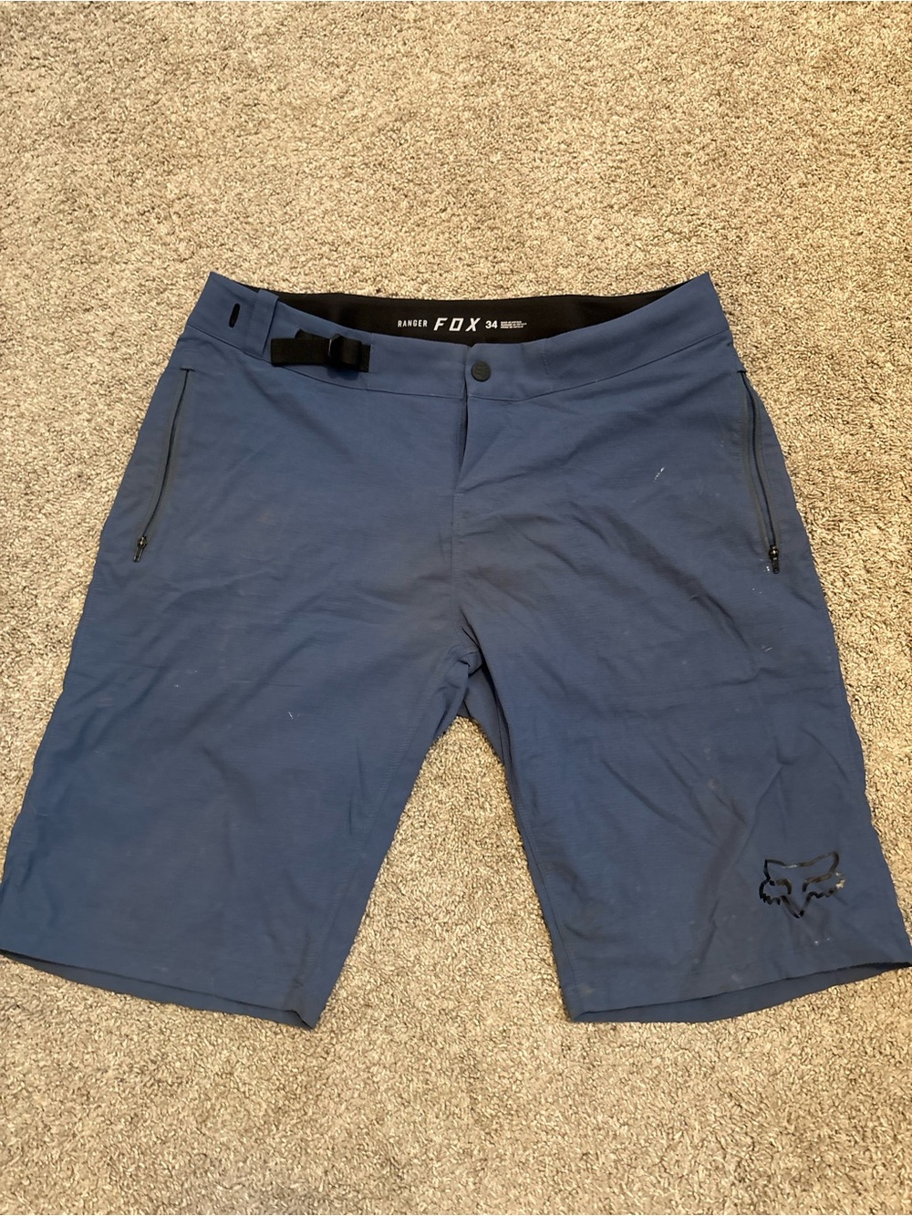 Fox Men's Navy Athletic Shorts with Zip Pockets